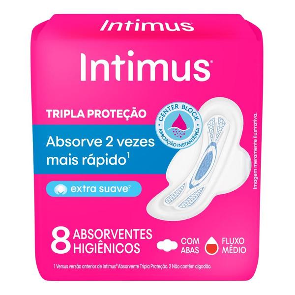 Imagem de Absorvente Intimus Gel Cobertura Suave com Abas com 8 Unidades