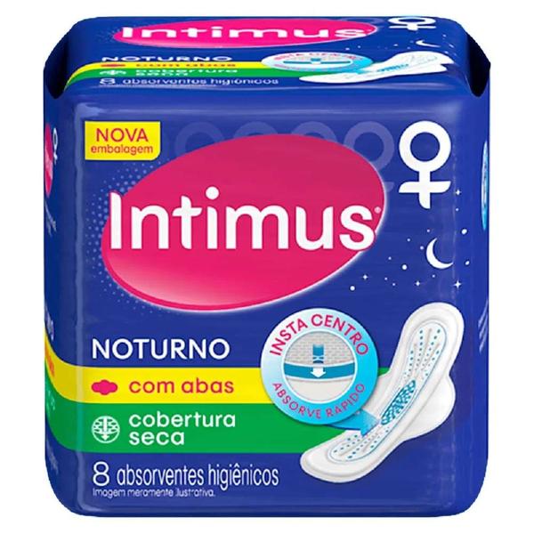 Imagem de Absorvente Intimus Gel Noturno Seca com Abas 8 Unidades