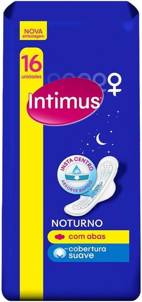 Imagem de Absorvente Intimus Noturno Cobertura Suave com Abas 16 unidades