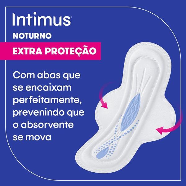 Imagem de Absorvente Intimus Noturno Cobertura Suave com Abas 30 Unidades