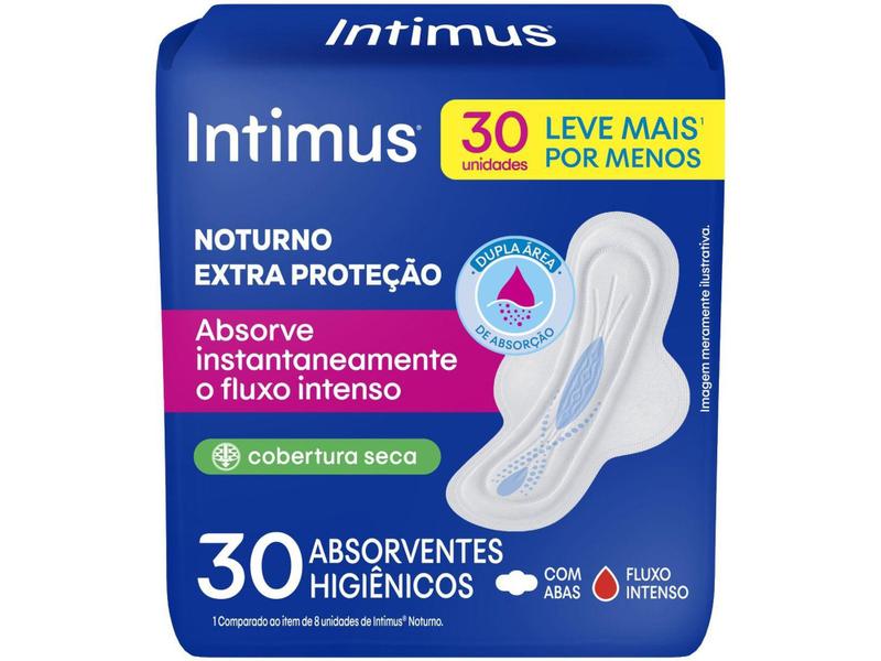 Imagem de Absorvente Intimus Noturno Seca - com Abas 30 Unidades