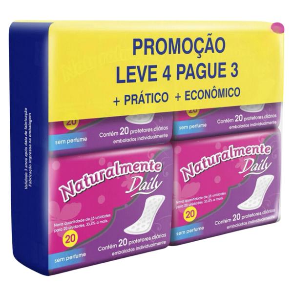 Imagem de Absorvente Leve 4 Pague 3 Protetor Diário Naturalmente Daily