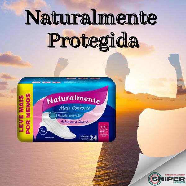 Imagem de Absorvente Naturalmente 24 Unidades Gel Mais C/Abas Leve Mais Pague Menos