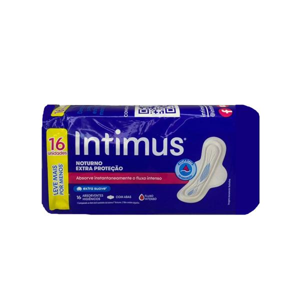 Imagem de Absorvente Noturno Extra Proteção Extra Suave Fluxo Intenso 16 Unidades Intimus