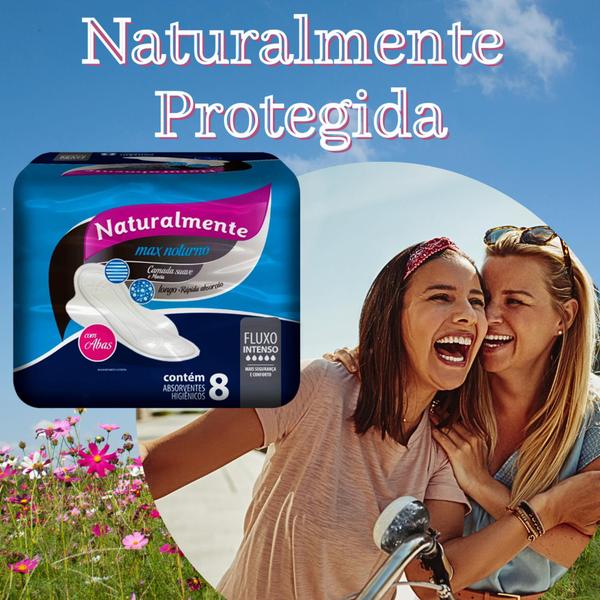 Imagem de Absorvente  Noturno Naturalmente Max com abas 8 un