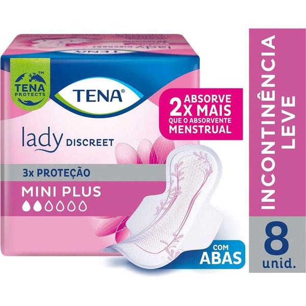 Imagem de Absorvente para Incontinência Urinária Tena Lady Discreet Mini Plus 8 unidades