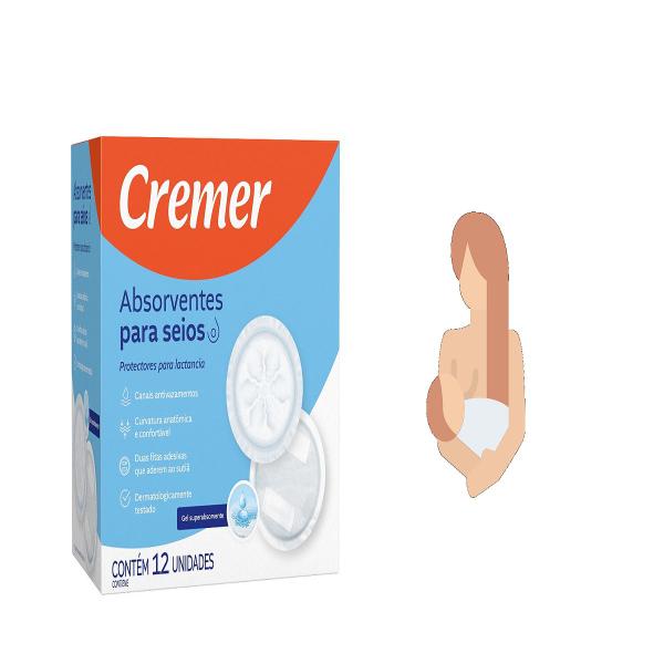 Absorvente Para Seios Amamentação Mamilos Caixa 12 Unidades - Cremer Imagem de Absorvente Para Seios Amamentação Mamilos Caixa 12 Unidades