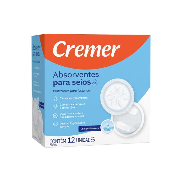 Absorvente Para Seios Amamentação Mamilos Caixa 12 Unidades - Cremer Imagem de Absorvente Para Seios Amamentação Mamilos Caixa 12 Unidades