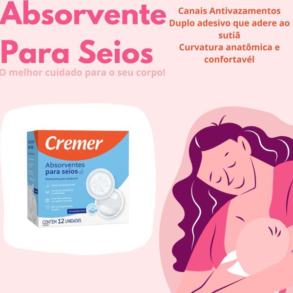 Absorvente Para Seios Amamentação Mamilos Caixa 12 Unidades - Cremer Imagem de Absorvente Para Seios Amamentação Mamilos Caixa 12 Unidades