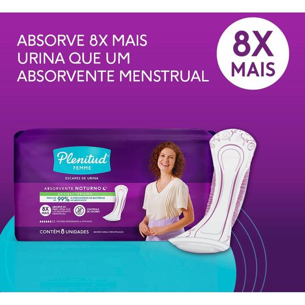 Imagem de Absorvente Plenitud Femme Noturno com 8 Unidades