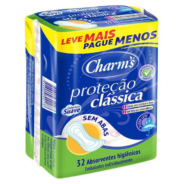 Imagem de Absorvente Proteção Clássica - Sem Abas Leve 32 Uni - Charms