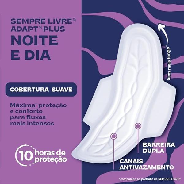 Imagem de Absorvente sempre livre adapt plus noturno suave noite e dia c/32