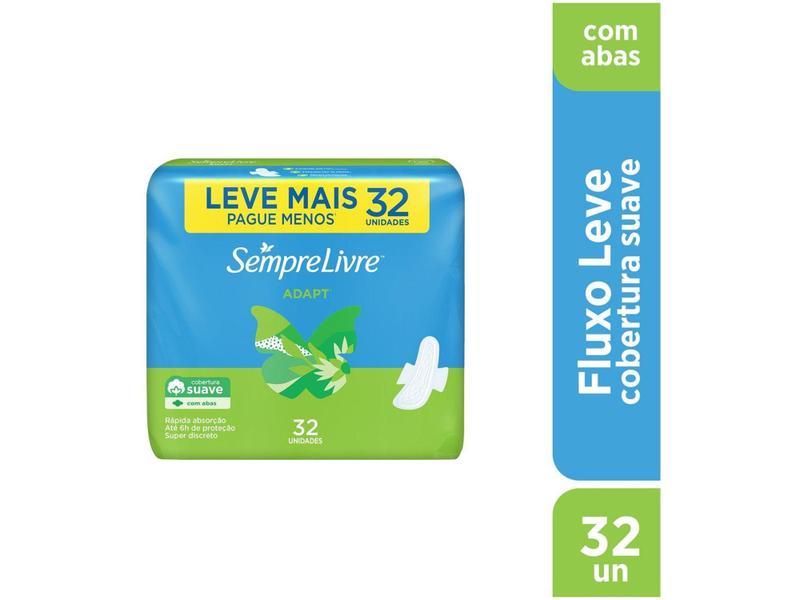 Imagem de Absorvente Sempre Livre Adapt Suave Médio - com Abas 32 Unidades