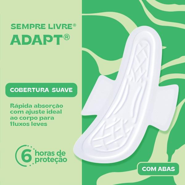 Imagem de Absorvente Sempre Livre Externo Adapt Cobertura Suave com Abas 8 Unidades