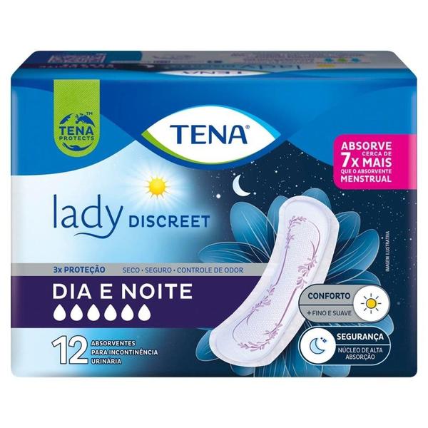 Imagem de Absorvente Tena Lady Discreet Noite e Dia Geriatrico - Embalagem com 12 Unidades