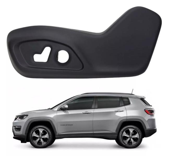 Imagem de Acabamento Banco Dianteiro Jeep Compass 2017 2018 2019 2020 2021 2022 2023 2024 Lado Esquerdo Regulagem Életrica Original