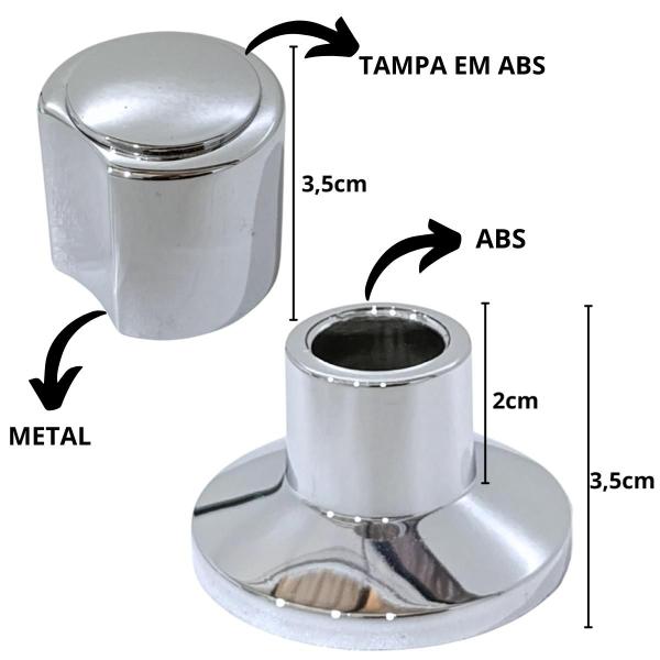 Imagem de Acabamento C-40 Metal Registro Padrão Deca 1/2, 3/4 Cromado 