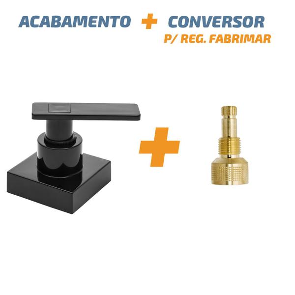 Imagem de Acabamento C73 Preto Abs 1/2' Ou 3/4" P/ Reg Fabrimar