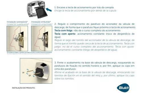 Acabamento Cromado/preto Valvula Descarga Docol 340307blukit Imagem de Acabamento Cromado/preto Valvula Descarga Docol 340307blukit