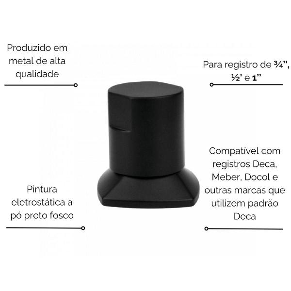 Imagem de Acabamento De Registro Preto Encaixe Padrão Deca Docol