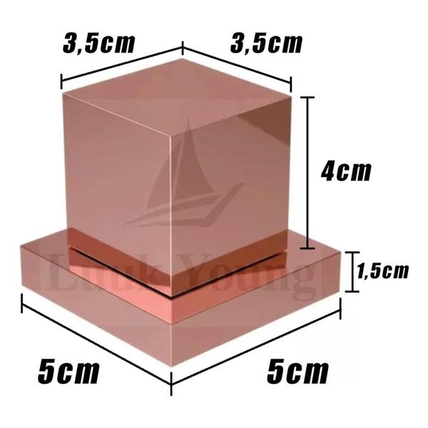 Imagem de Acabamento De Registro Quadrado Inox Parede Pressão Deca Chuveiro Rosa Gold P14rg