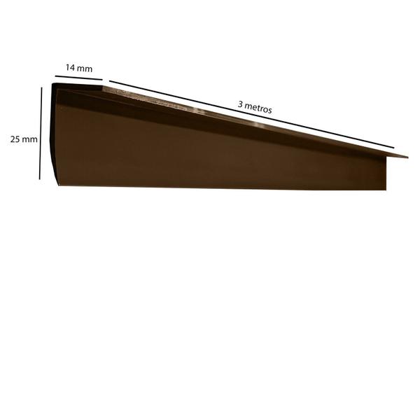 Imagem de Acabamento em L para Painel Ripado Pvc 3,00x0,25x0,14 Marrom