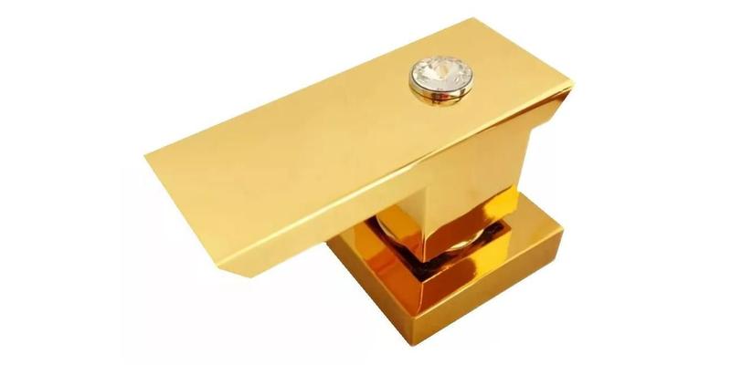 Imagem de Acabamento Gold Brilhante Alavanca Quadrada Registro Deca - Super Luxo