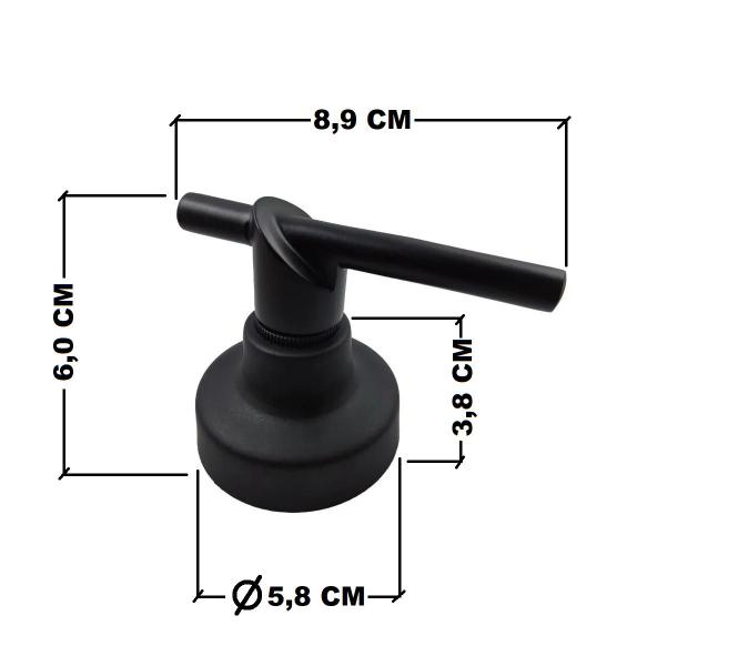 Imagem de Acabamento Luxo Preto C-69 Para Registros Pressão/gaveta Estria Deca 1/2-3/4