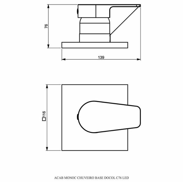 Imagem de Acabamento Monocomando Chuveiro Base Docol 1/2 Preto Fosco