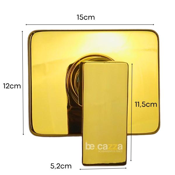 Acabamento Monocomando Deca Dourado Gold 100% Metal Luxo - Be Cazza Imagem de Acabamento Monocomando Deca Dourado Gold 100% Metal Luxo