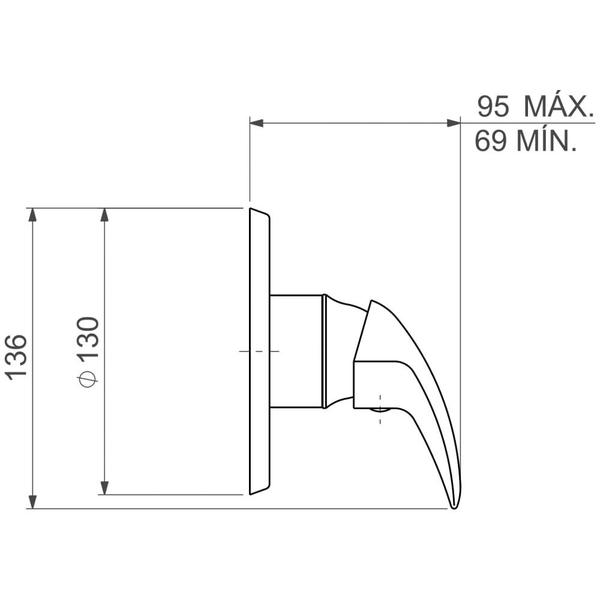 Imagem de Acabamento Monocomando P/ Chuveiro Smart 4993.C71.CHU - Deca