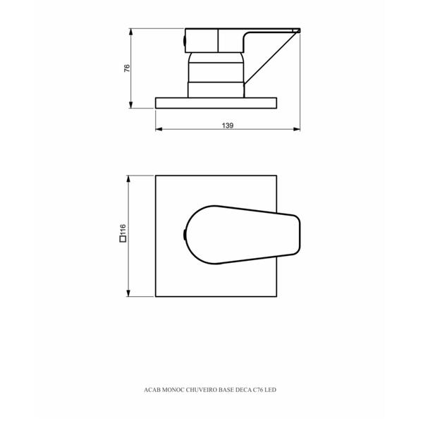 Imagem de Acabamento Monocomando Para Chuveiro Base 1/2 Docol - Led