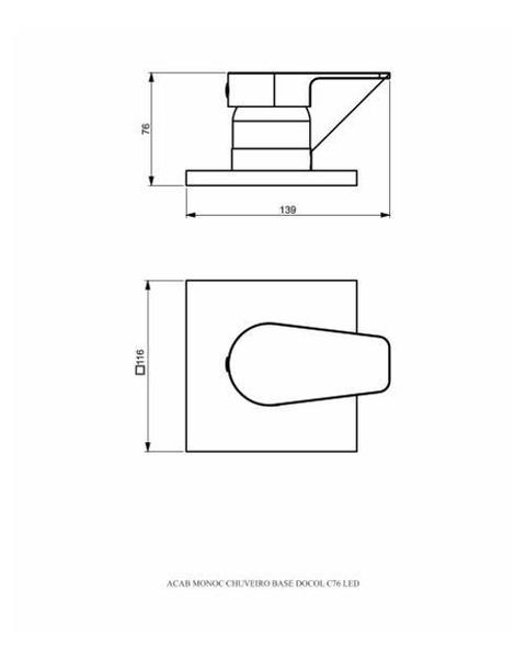 Imagem de Acabamento Monocomando Para Chuveiro Base 1/2 Docol - Led