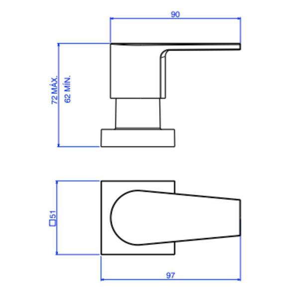 Imagem de Acabamento P/ Registro de Gaveta Deca Level 4900.BL26.PQ.NO