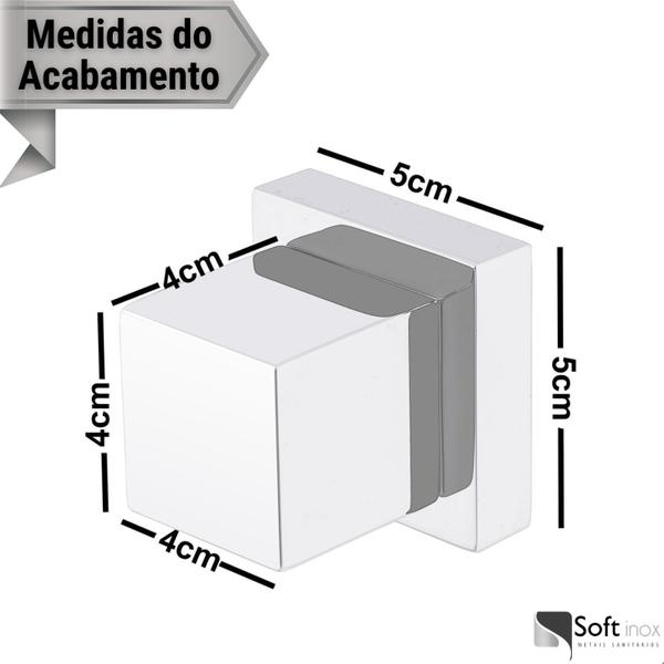 Imagem de Acabamento P/ Registro Dourado Quadrado De Metal Padrão Deca