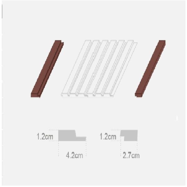 Imagem de Acabamento para Painel Ripado  3,1cm x 2,1cm x 2,85m  Lado Direito Casa Grassi - caixa com 2,85 m - Gray