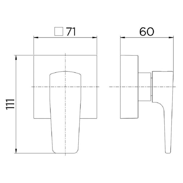 Imagem de Acabamento para registro 1.1/2 de parede DocolBase Lift Ônix