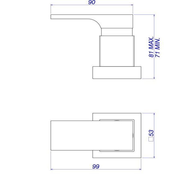 Imagem de Acabamento para Registro 1/2" e 3/4" com Mecanismo 1/2 Volta Deca 4916.CT90.PQ.MT