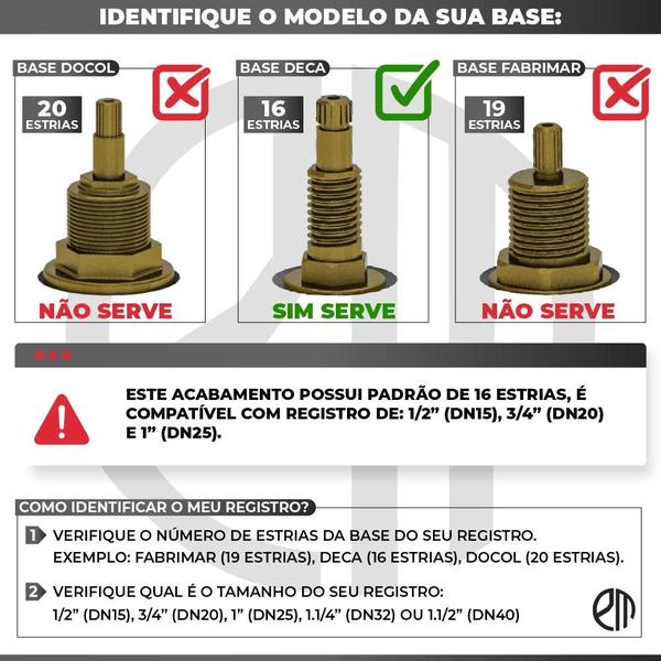 Imagem de Acabamento Para Registro Banheiro Alavanca Quadrado Dourado Brilhante Padrão Deca