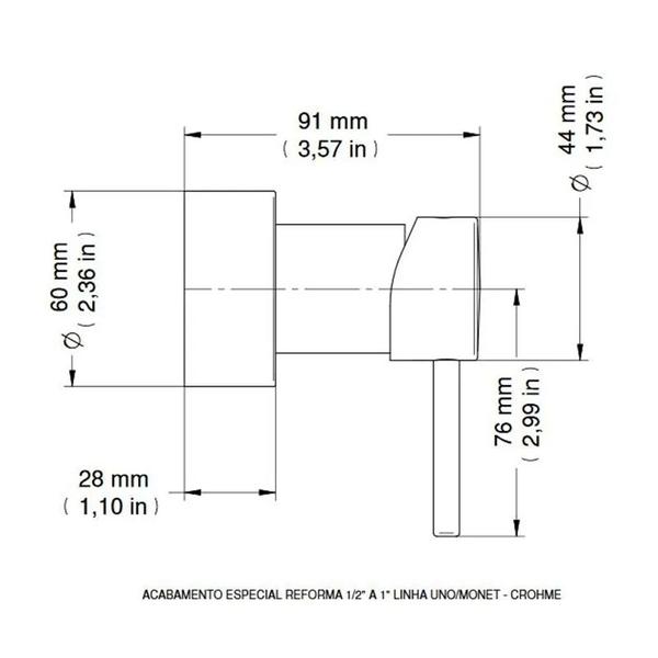 Imagem de Acabamento Para Registro Base Deca 3/4 Uno 00421806 Docol