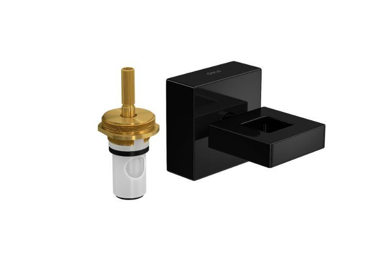 Acabamento para Registro de Pressão 1/2 e 3/4 Dot Black Noir - DECA METAIS Imagem de Acabamento para Registro de Pressão 1/2 e 3/4 Dot Black Noir
