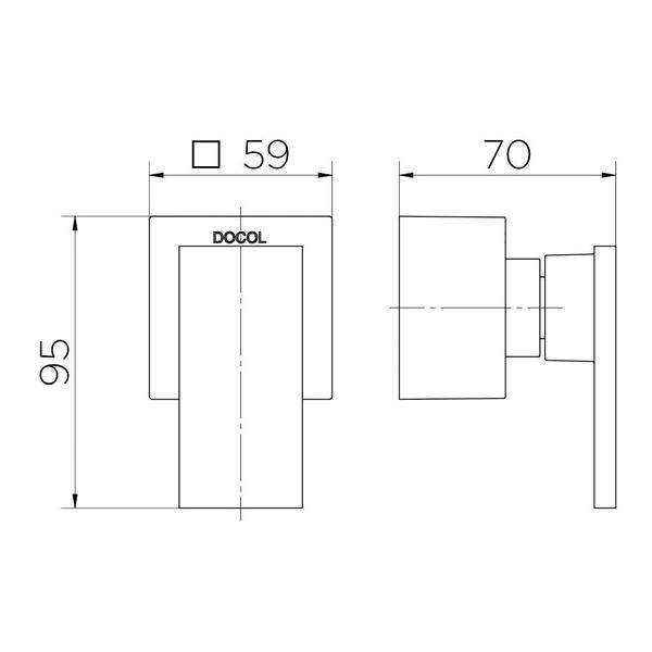 Imagem de Acabamento Para Registro Docol New Edge 925848 Para Base Deca 1/2", 3/4" E 1" Grafite Polido