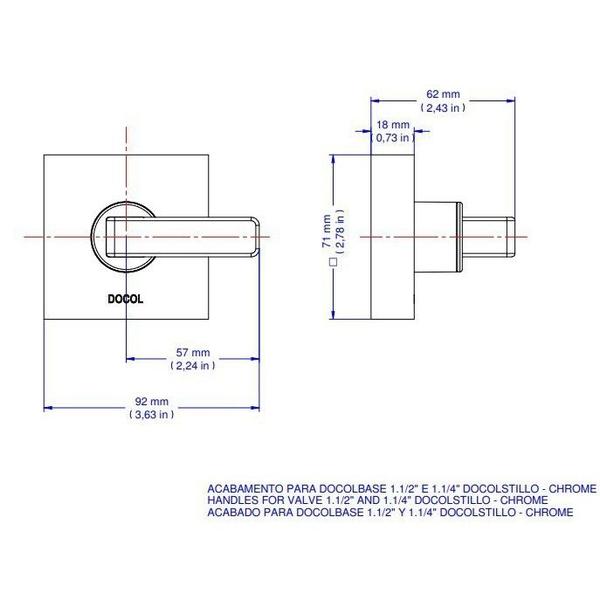 Imagem de Acabamento Para Registro DocolBase 1.1/4'' e 1.1/2" Stillo Cromado - Docol