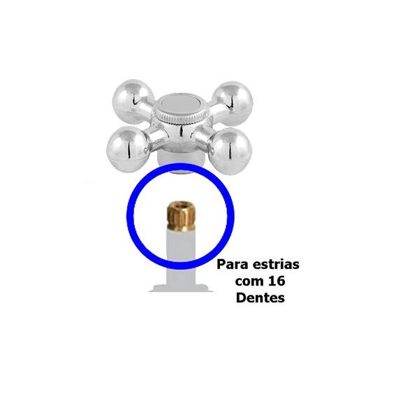 Imagem de Acabamento para registro e torneira volante padrão deca 16 estrias mod. C33 Del Metais