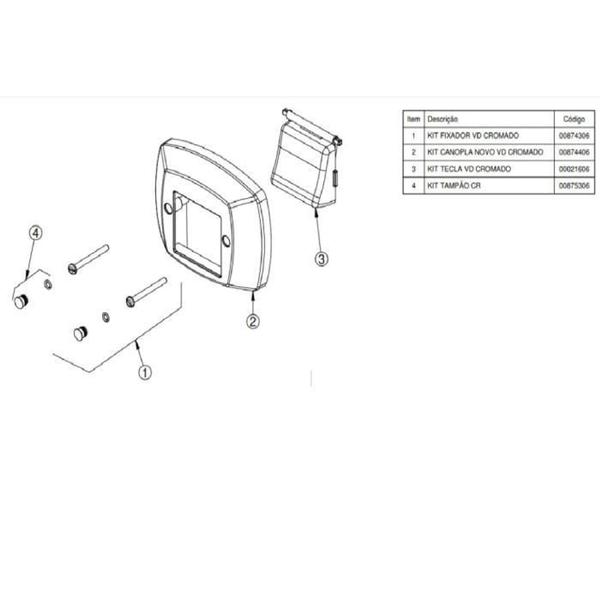 Acabamento para Válvula de Descarga Clássica Chrome Docol Imagem de Acabamento para Válvula de Descarga Clássica Chrome Docol