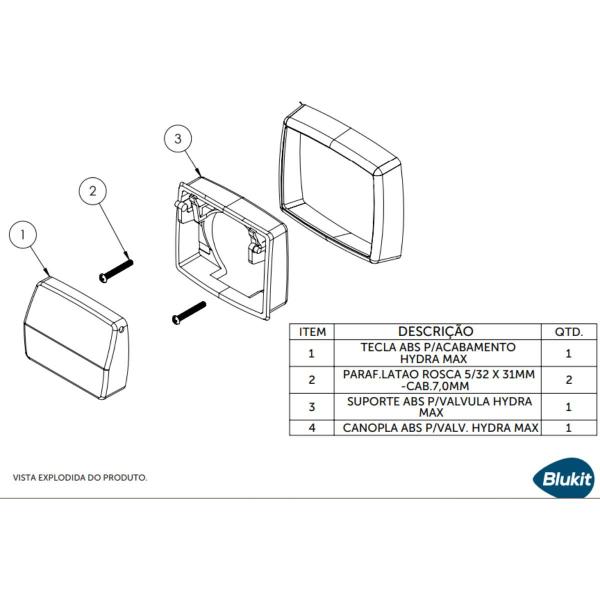 Imagem de Acabamento para Válvula de Descarga Hydra Max - BLUKIT