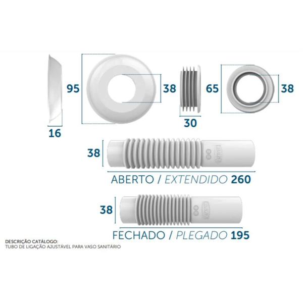 Imagem de Acabamento para valvula docol + tubo ligação descarga preto blukit