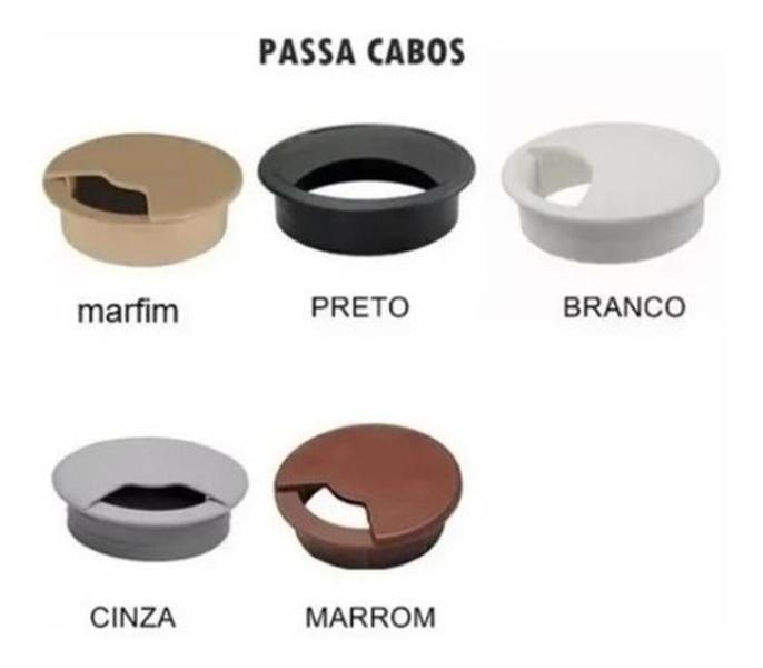 Imagem de Acabamento Passa Fio 59mm 02 Peças Marfim E 02 Peças Preto