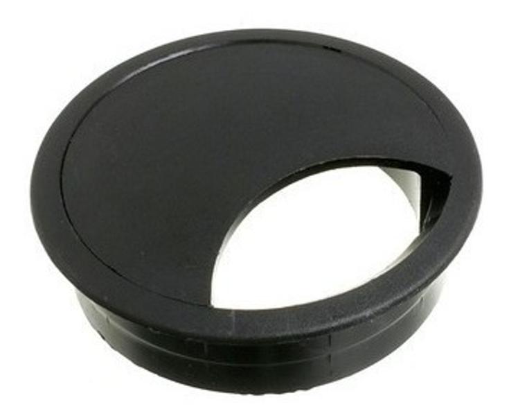 Imagem de Acabamento Passa Fio Mesa Computador Preto 46mm Kit 04 Pçs