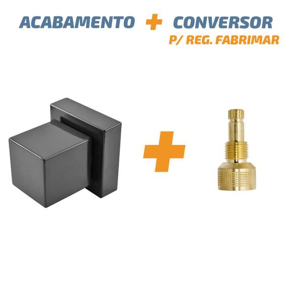 Acabamento Preto Quadrado Abs Registro 1/2 3/4 Reg Fabrimar - Dazie Metais Imagem de Acabamento Preto Quadrado Abs Registro 1/2 3/4 Reg Fabrimar